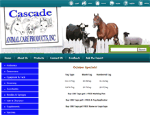 Tablet Screenshot of cascadeanimalcareproducts.com